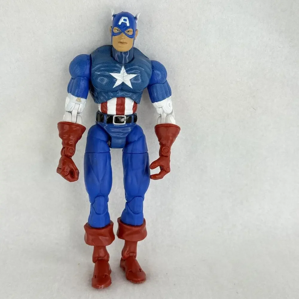 Vintage 2002 Marvel Legends Captain America Action Figure Blue 6